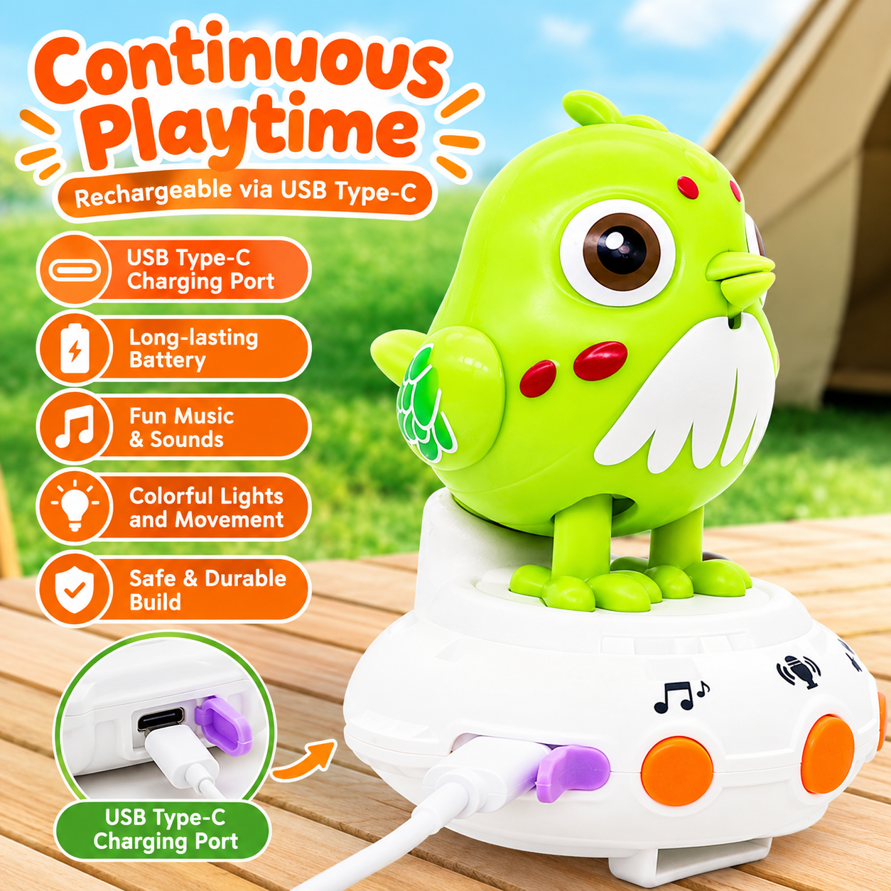 Kids Cute Bird Voice Interaction Watch — view 4